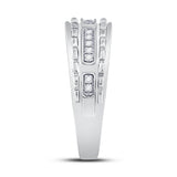 14kt White Gold His Hers Round Diamond Cluster Matching Wedding Set 5/8 Cttw