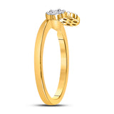 14kt Yellow Gold Womens Round Diamond Wrap Ring Guard Enhancer 1/4 Cttw