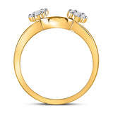 14kt Yellow Gold Womens Round Diamond Wrap Ring Guard Enhancer 1/4 Cttw