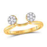 14kt Yellow Gold Womens Round Diamond Wrap Ring Guard Enhancer 1/4 Cttw