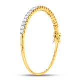 14kt Yellow Gold Womens Round Diamond Bangle Bracelet 3 Cttw