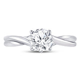 14kt White Gold Womens Round Diamond Solitaire Bridal Wedding Engagement Ring 1/2 Cttw