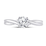 14kt White Gold Womens Round Diamond Solitaire Bridal Wedding Engagement Ring 3/4 Cttw