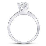 14kt White Gold Womens Round Diamond Solitaire Bridal Wedding Engagement Ring 3/4 Cttw
