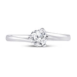 14kt White Gold Womens Round Diamond Solitaire Bridal Wedding Engagement Ring 1/2 Cttw