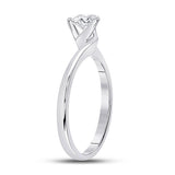14kt White Gold Womens Round Diamond Solitaire Bridal Wedding Engagement Ring 1/2 Cttw