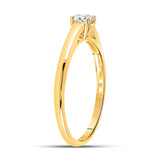 14kt Yellow Gold Womens Round Diamond Solitaire Bridal Wedding Engagement Ring 1/4 Cttw