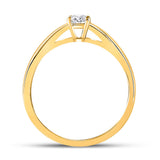 14kt Yellow Gold Womens Round Diamond Solitaire Bridal Wedding Engagement Ring 1/4 Cttw
