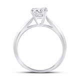 14kt White Gold Womens Round Diamond Solitaire Bridal Wedding Engagement Ring 3/4 Cttw