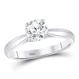 14kt White Gold Womens Round Diamond Solitaire Bridal Wedding Engagement Ring 3/4 Cttw