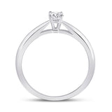 14kt White Gold Womens Round Diamond Solitaire Bridal Wedding Engagement Ring 1/4 Cttw
