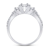 10kt White Gold Round Diamond 3-stone Bridal Wedding Engagement Ring 1/3 Cttw