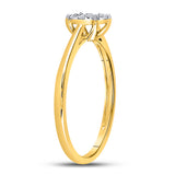 10kt Yellow Gold Womens Round Diamond Cluster Ring 1/8 Cttw