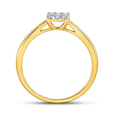 10kt Yellow Gold Womens Round Diamond Cluster Ring 1/8 Cttw