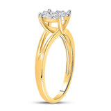 10kt Yellow Gold Womens Round Diamond Flower Cluster Ring 1/2 Cttw