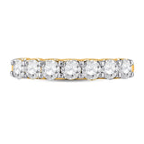 14kt Yellow Gold Womens Round Diamond Single Row Band Ring 1 Cttw