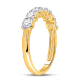 14kt Yellow Gold Womens Round Diamond Single Row Band Ring 1 Cttw