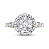 10kt Yellow Gold Womens Round Diamond Cluster Ring 3/4 Cttw