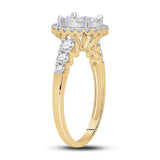 10kt Yellow Gold Womens Round Diamond Cluster Ring 3/4 Cttw