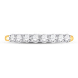 14kt Yellow Gold Womens Round Diamond Single Row Band Ring 1/2 Cttw