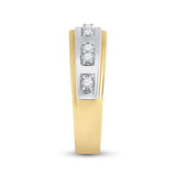 10kt Two-tone Gold His Hers Round Diamond Cluster Matching Wedding Set 3/4 Cttw