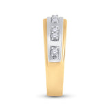 10kt Two-tone Gold His Hers Round Diamond Cluster Matching Wedding Set 3/4 Cttw