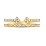 10kt Yellow Gold Womens Round Diamond Bisected Modern Fashion Ring 1/4 Cttw