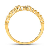 10kt Yellow Gold Womens Round Diamond Bisected Modern Fashion Ring 1/4 Cttw