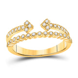10kt Yellow Gold Womens Round Diamond Bisected Modern Fashion Ring 1/4 Cttw