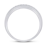 10kt White Gold Mens Round Diamond Wedding Channel-Set Band Ring 1/2 Cttw
