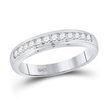 10kt White Gold Mens Round Diamond Wedding Channel-Set Band Ring 1/2 Cttw