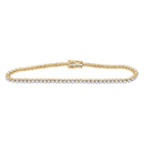10kt Yellow Gold Womens Round Diamond Tennis Bracelet 2 Cttw