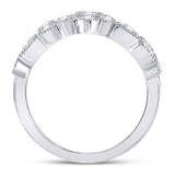 10kt White Gold Womens Round Diamond Modern Geometric Band Ring 5/8 Cttw