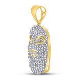 10kt Yellow Gold Mens Round Diamond Hood Mask Charm Pendant 5/8 Cttw