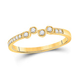 10kt Yellow Gold Womens Round Diamond Stackable Band Ring 1/5 Cttw