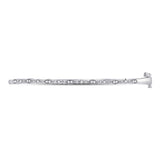 10kt White Gold Womens Round Diamond Stackable Bangle Bracelet 1/8 Cttw