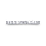 10kt White Gold Womens Round Diamond 2-Stone Stackable Band Ring .03 Cttw
