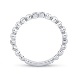 10kt White Gold Womens Round Diamond 2-Stone Stackable Band Ring .03 Cttw