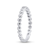 10kt White Gold Womens Round Diamond 2-Stone Stackable Band Ring .03 Cttw