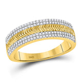 10kt Yellow Gold His Hers Round Diamond Cluster Matching Wedding Set 3/4 Cttw