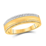 10kt Yellow Gold His Hers Round Diamond Cluster Matching Wedding Set 5/8 Cttw