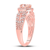 10kt Rose Gold Womens Oval Morganite Diamond-accent Solitaire Ring 1-1/5 Cttw