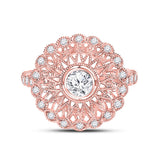 14kt Rose Gold Round Diamond Solitaire Bridal Wedding Engagement Ring 1 Cttw