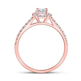 14kt Rose Gold Round Diamond Solitaire Bridal Wedding Engagement Ring 7/8 Cttw