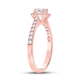 14kt Rose Gold Round Diamond Solitaire Bridal Wedding Engagement Ring 7/8 Cttw