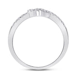 10kt White Gold Womens Round Diamond Knot Stackable Band Ring 1/5 Cttw