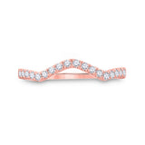 10kt Rose Gold Womens Round Diamond Wedding Curved Enhancer Band 1/5 Cttw