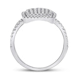 10kt White Gold Womens Round Diamond Square Cluster Ring 5/8 Cttw