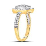 10kt Yellow Gold Womens Round Diamond Square Kite Cluster Ring 1/2 Cttw