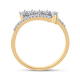 10kt Yellow Gold Womens Round Diamond Bypass Fashion Ring 1/3 Cttw